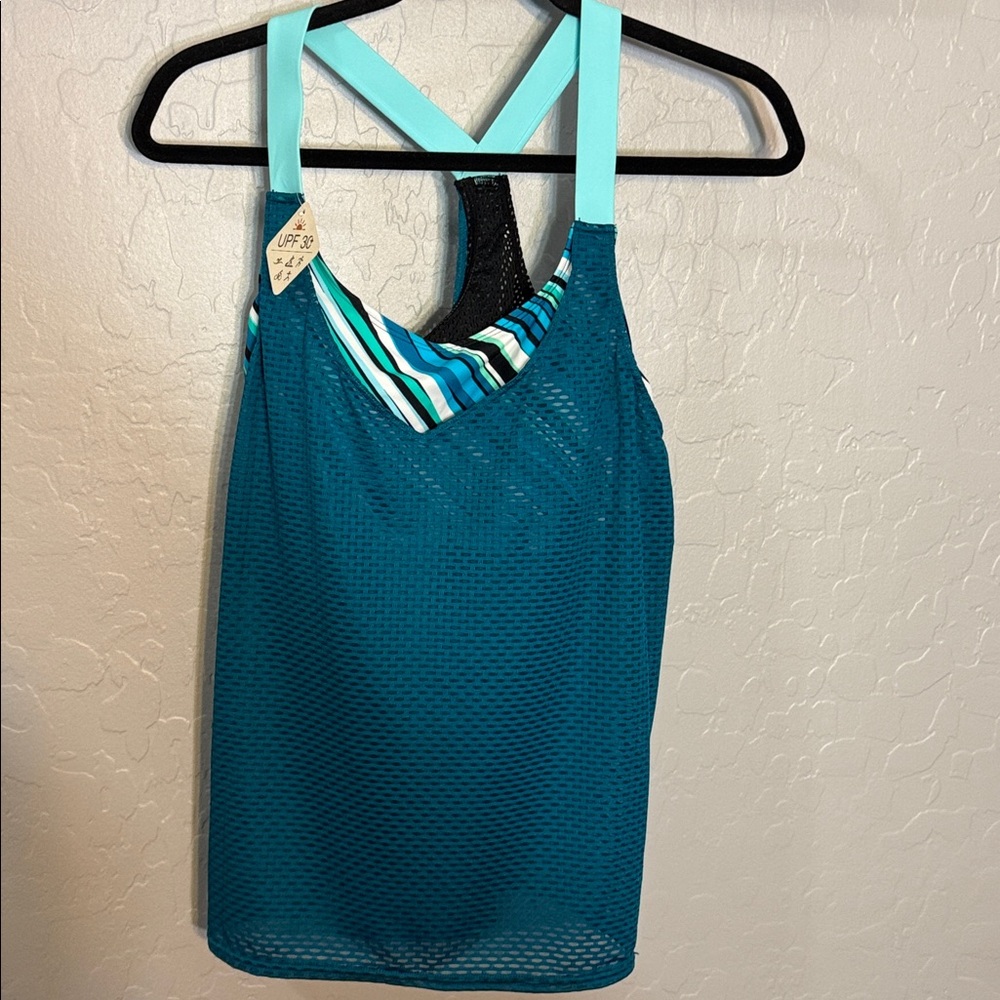 ZeroXposur Teal and Black Tankini